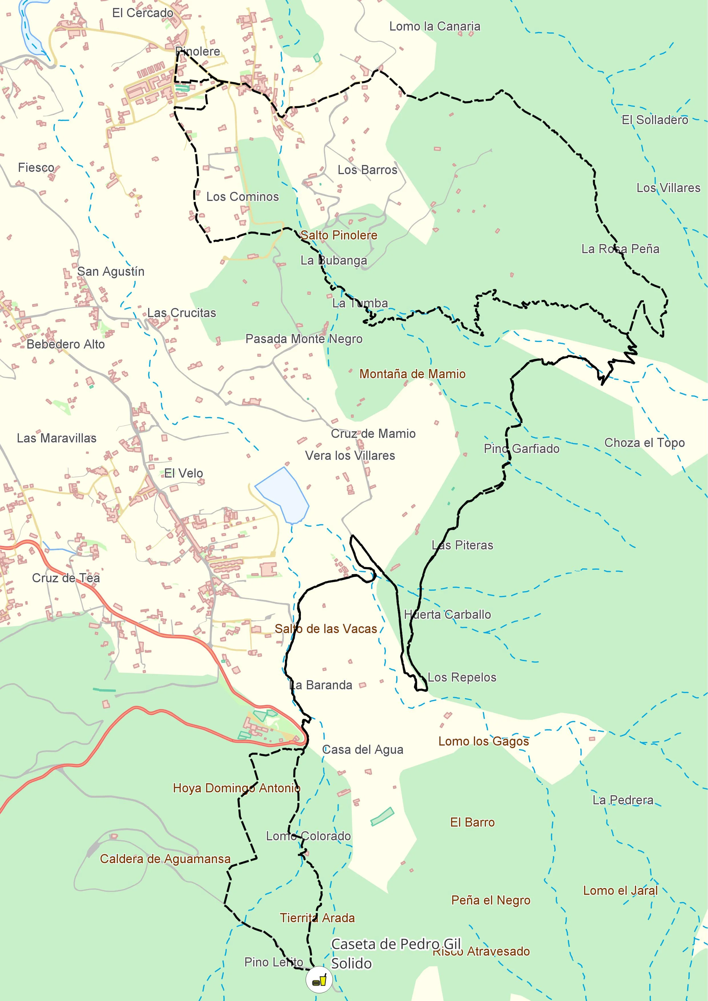 Perfil del recorrido de Pinolere Trail 2023